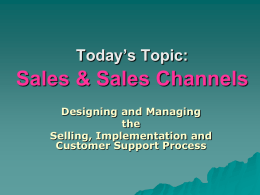 Sales Channels - Stevens Institute of Technology