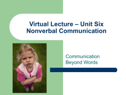 Unit Six Nonverbal Communication