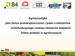 Agroturystyka jako forma przedsiębiorczości i jeden z elementów