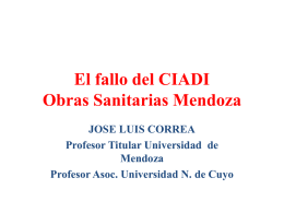 El fallo del CIADI Obras Sanitarias Mendoza
