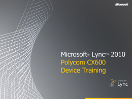 Polycom CX600 Training