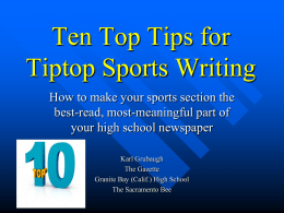 Top 10 Tips for Tiptop Sportswriting