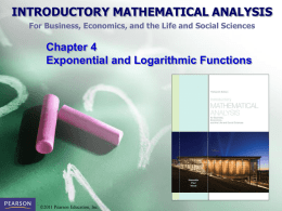 Chapter 4: Exponential and Logarithmic Functions