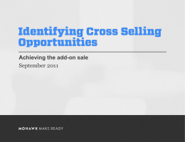 Identifying Cross Selling Opportunities