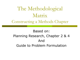 The Methodological Matrix