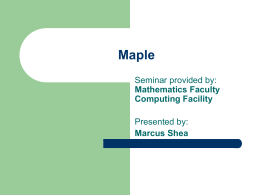 Maple - Mathematics