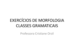 exercícios de morfologia classes gramaticais