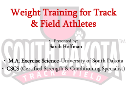 Weight Training for Track & Field Athletes
