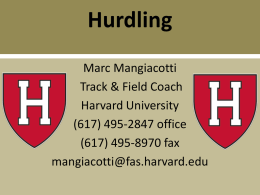 Hurdles Seminar Presentation 2013 – Mangiacotti