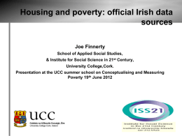 Housing and poverty - Poverty Summer School