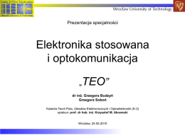 Elektronika stosowana i optokomunikacja (TEO)