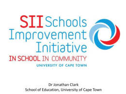 Dr. Jonathan Clark - Schools Improvement initiative