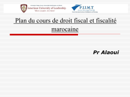 Chap.I / Introduction générale au droit fiscal Marocain.