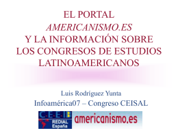 Portal Americanismo y la información sobre los congresos