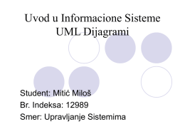 Uvod u Informacione Sisteme UML Dijagrami