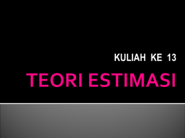 TEORI ESTIMASI DAN UJI HIPOTESA