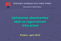 Vývoj nezamestnanosti v okrese Prešov a Sabinov