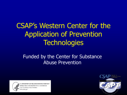 WestCAPT Overview - Community Prevention Initiative (CPI)