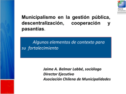 Municipalismo en la gestión pública, descentralización