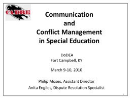 Communication and Conflict Management in