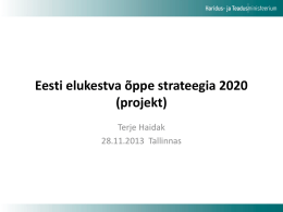 Eesti elukestva õppe strateegia 2020 - Haridus