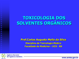 Toxicologia dos Solventes Orgânicos