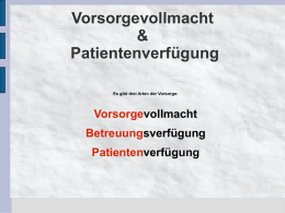 Informationsblatt 05/2011: Patientenverfügung