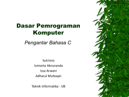 Pengantar Bahasa C