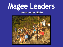 Information Night Magee Leaders Program Structure Social Studies