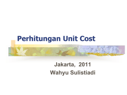 Penyusunan Unit Cost