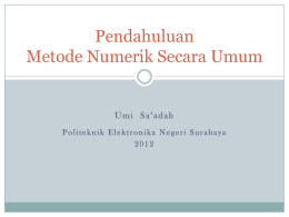metode numerik - Politeknik Elektronika Negeri Surabaya