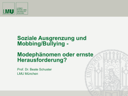 Mobbing/Bullying - Staatliche Schulberatung in Bayern