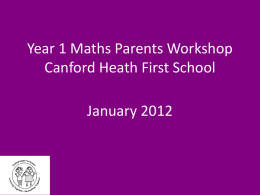 Year 1 Workshop - Canford Heath Infant School