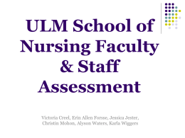 ULM School of Nursing Faculty & Staff Assessment