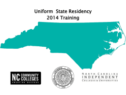 Uniform State Residency 2014 Training