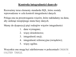 MySQL-Integralność, zapytania