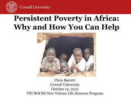 Persistent Poverty in Africa: Why and How You