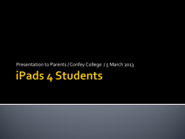 iPad Initiative for Confey College