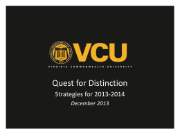 2013-2014 Strategy - Quest for Distinction
