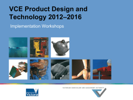 VCE Product Design and Technology Study Design (2012–2016)
