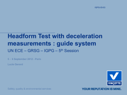 Headform test with deceleration measurements: Guide