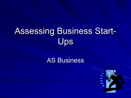 Assessing Business Start-Ups