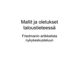 Mallit ja oletukset taloustieteessä