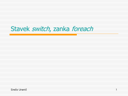 PRO1 15a. Stavek switch, zanka foreach