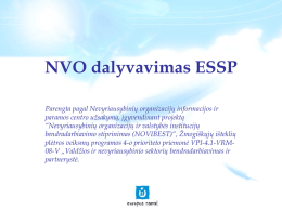 NVO dalyvavimas NSPP 2007-2013 - Nevyriausybinių organizacijų