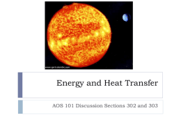 Energy and Heat Transfer - Atmospheric and Oceanic Sciences