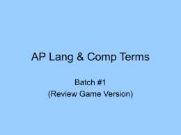 AP lang and comp lit term review game 1