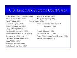 U.S. Landmark Supreme Court Cases