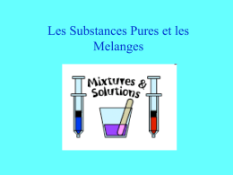 les substances pures et les melanges