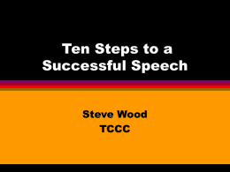 Steps to a Successful Speech